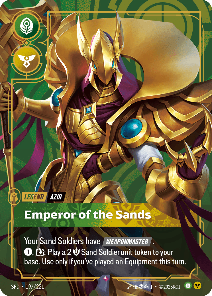 Azir - Emperor of the Sands Riftbound Legend card art for Azir counter matchup guide